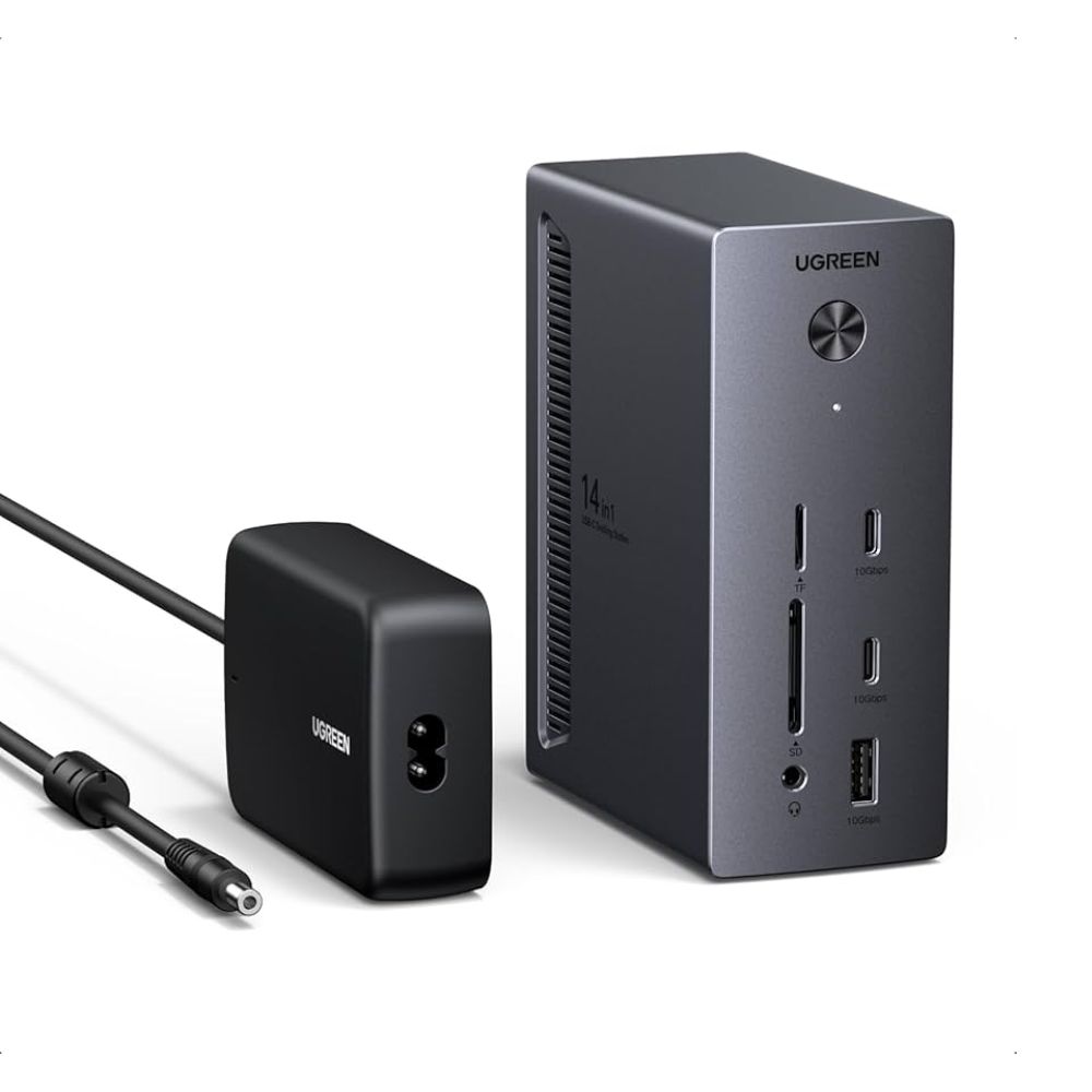 ugreen revodok pro 14 in 1 docking station (triple 4k, 2x dp + hdmi, 100w charging, 10gbps)