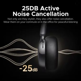 ugreen studio plus 80hrs active noise cancelling headphones silver black