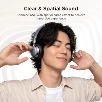 ugreen studio plus 80hrs active noise cancelling headphones silver black