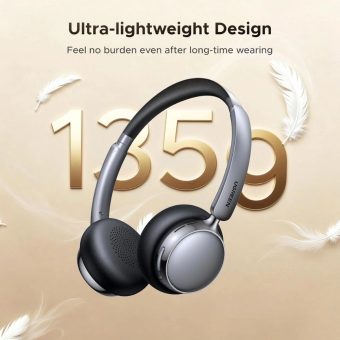 ugreen studio plus 80hrs active noise cancelling headphones silver black