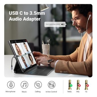 ugreen usb c to 3.5mm audio adapter type c to headphone aux jack dongle