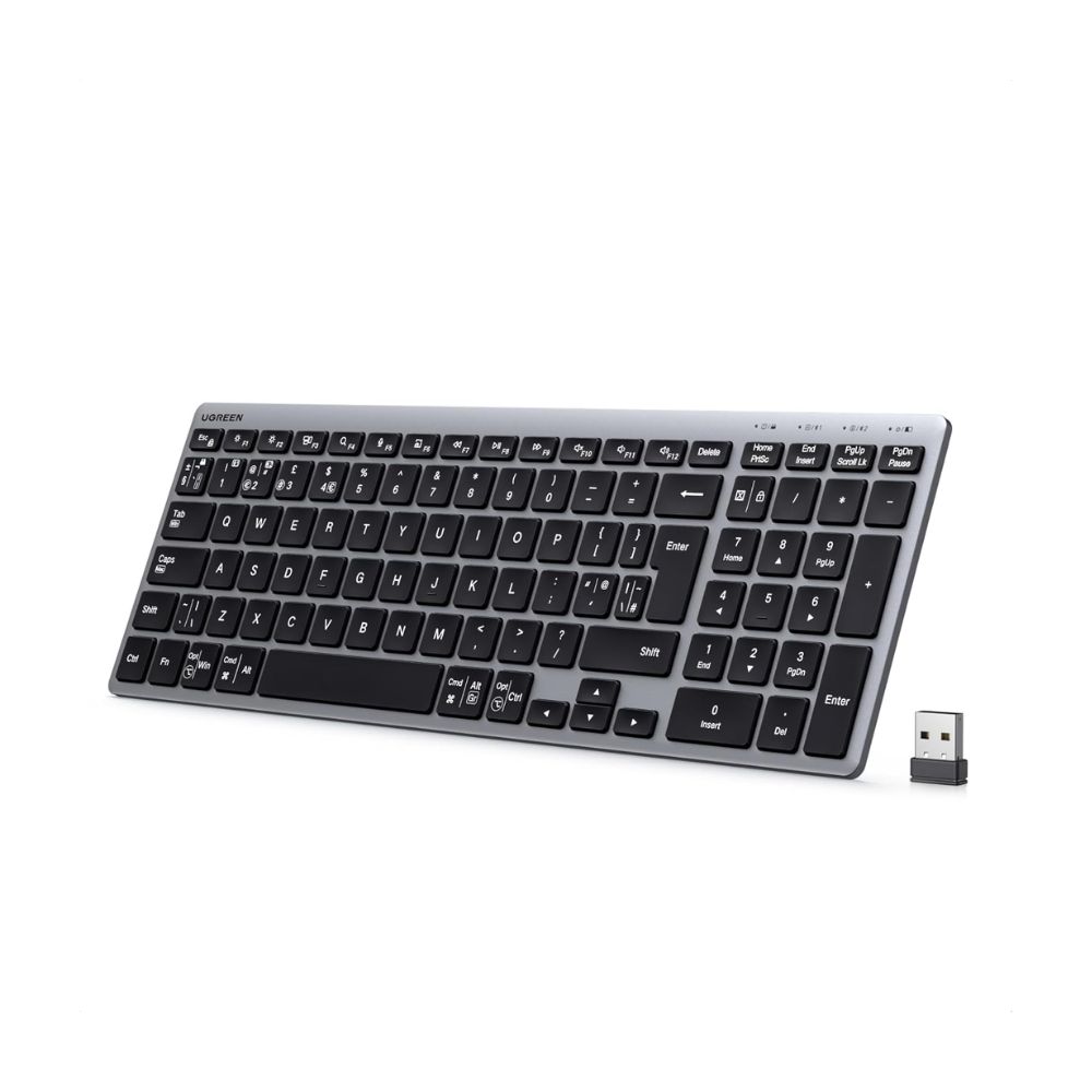 ugreen dual mode wireless keyboard (bluetooth 5.4 & 2.4ghz / uk layout)