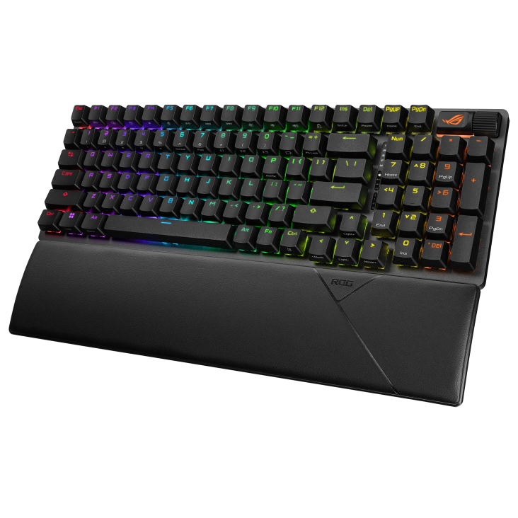 asus rog strix scope ii 96 90mp0352 bkga01, wireless gaming keyboard, rgb, intuitive controls, tri mode connectivity