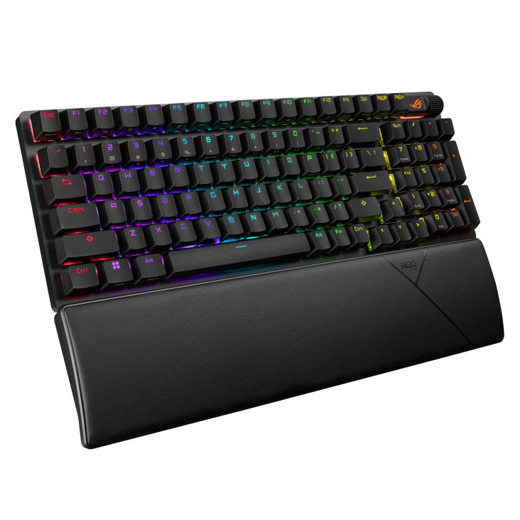 asus rog strix scope ii 96 90mp0352 bkga01, wireless gaming keyboard, rgb, intuitive controls, tri mode connectivity