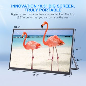 portable screen ps185, 18.5 inch fhd ips panel, 100hz, usb c and mini hdmi, ultra slim