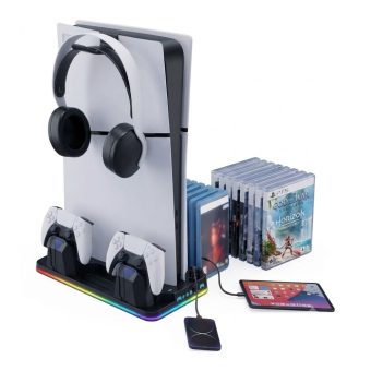 deadskull ds mz8043 multi functional cooling stand & dual controller charger for ps5