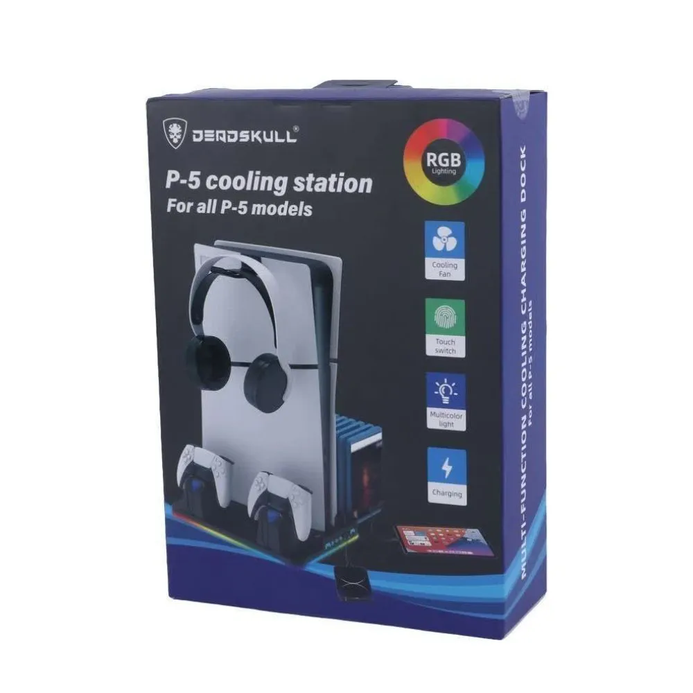 deadskull ds mz8043 multi functional cooling stand & dual controller charger for ps5
