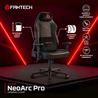 fantech neoarc pro gc284p luxury ergonomic gaming chair | pu leather & magnetic lumbar support