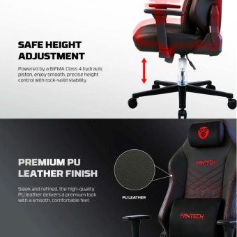 fantech neoarc pro gc284p luxury ergonomic gaming chair | pu leather & magnetic lumbar support