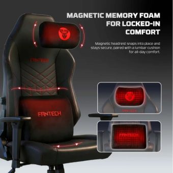 fantech neoarc pro gc284p luxury ergonomic gaming chair | pu leather & magnetic lumbar support