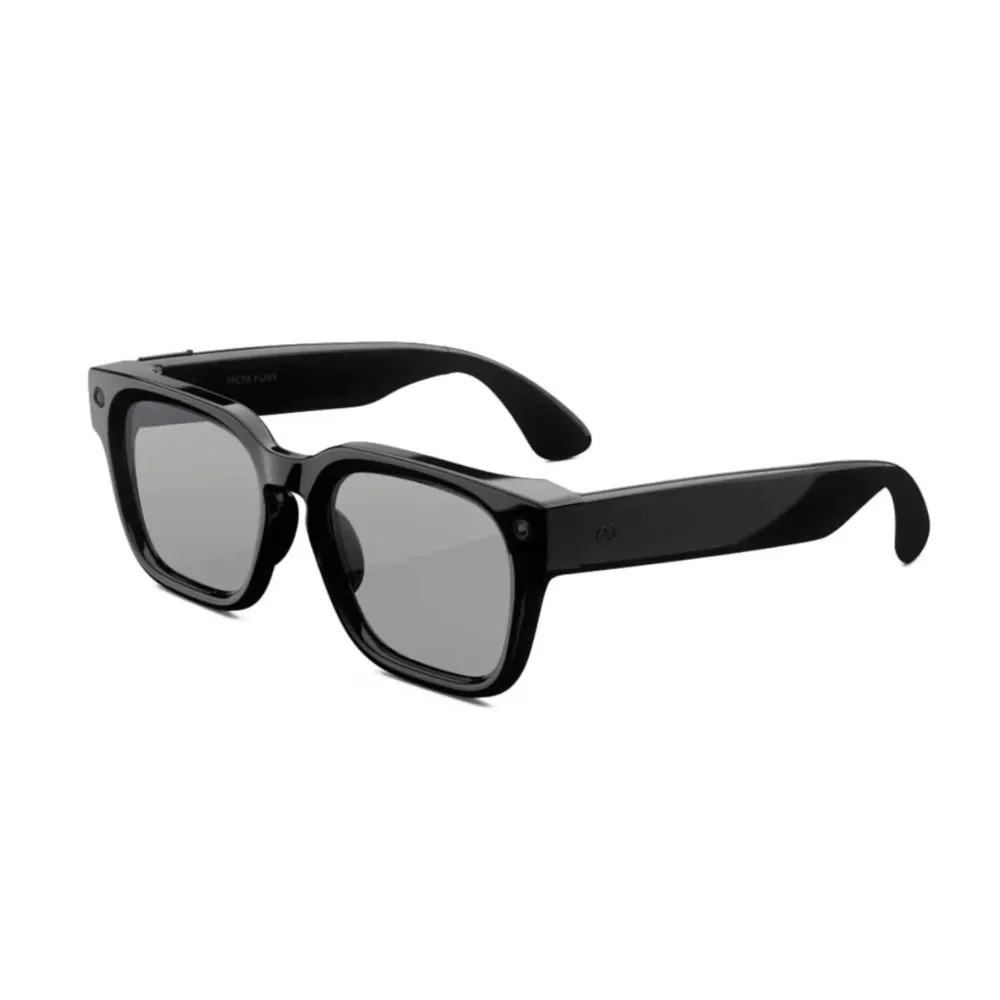 meta fury smart ai glasses | bold square frame, 12mp camera & live translate