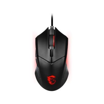 msi clutch gm08 wired gaming mouse, 4200dpi, red lighting