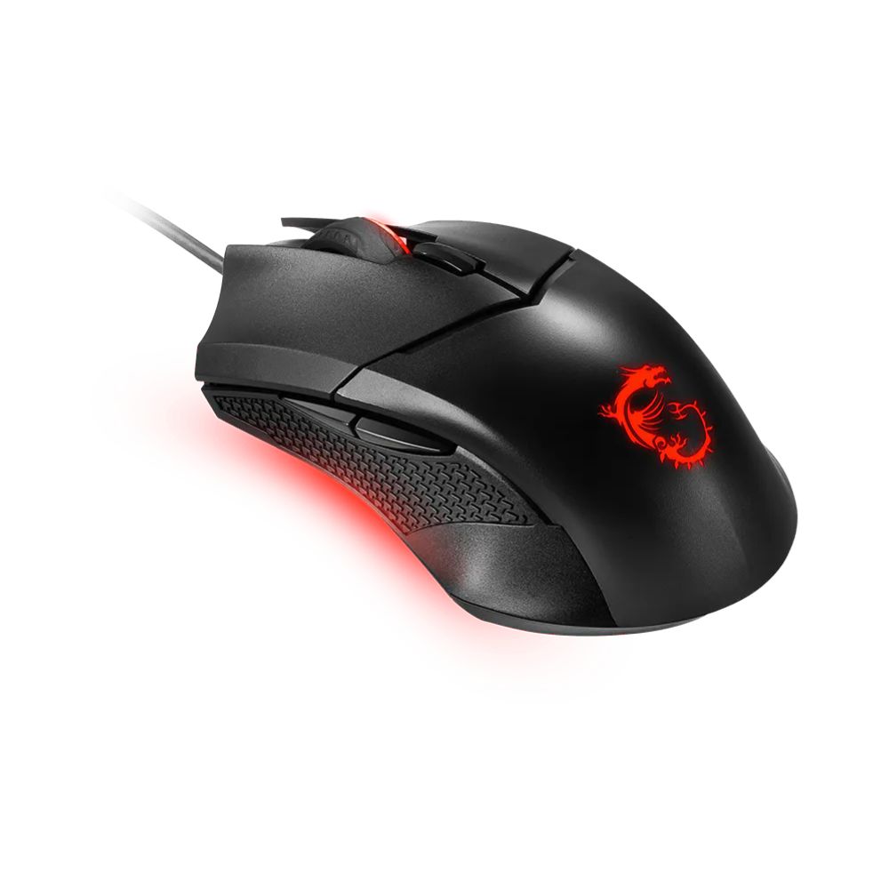 msi clutch gm08 wired gaming mouse, 4200dpi, red lighting