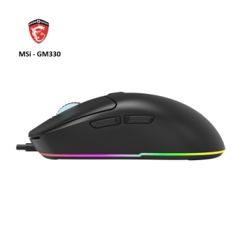 msi forge gm330 – wired gaming mouse, 12800dpi, rgb lighting