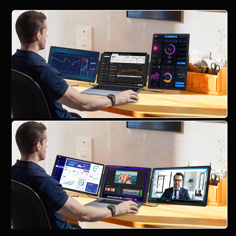 portable monitor 15.6 inch rotatable detachable magnetic screen horizontal & vertical