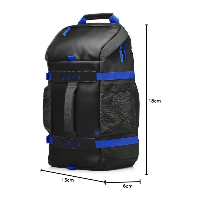 hp odyssey sports backpack x0r83aa, 15.6 inch black and blue