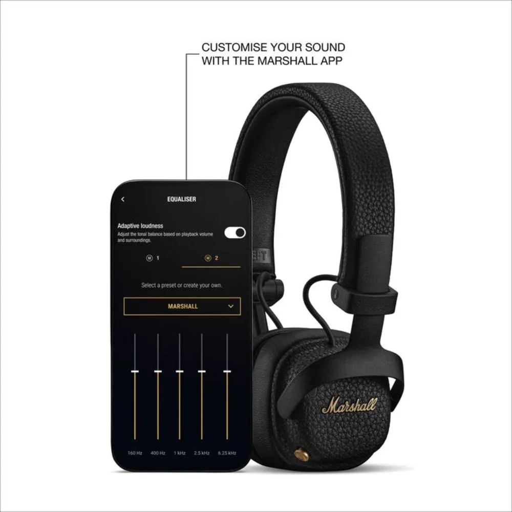 marshall milton anc wireless noise canceling on ear headphones