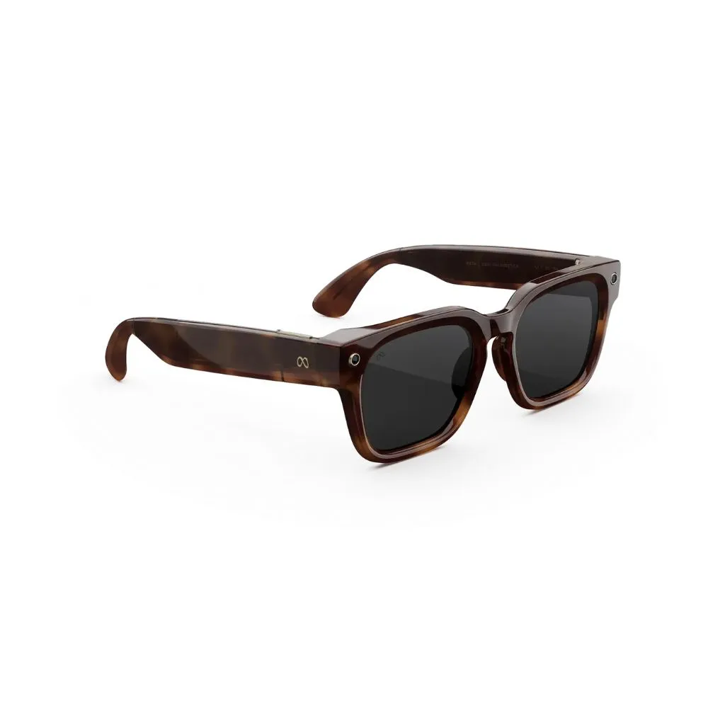 meta fury smart ai glasses | bold square frame, 12mp camera & live translate f: classic black l: clear to grey transitions®