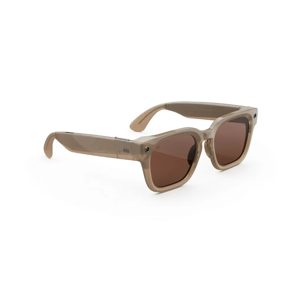 meta fury smart ai glasses | bold square frame, 12mp camera & live translate f: classic black l: grey