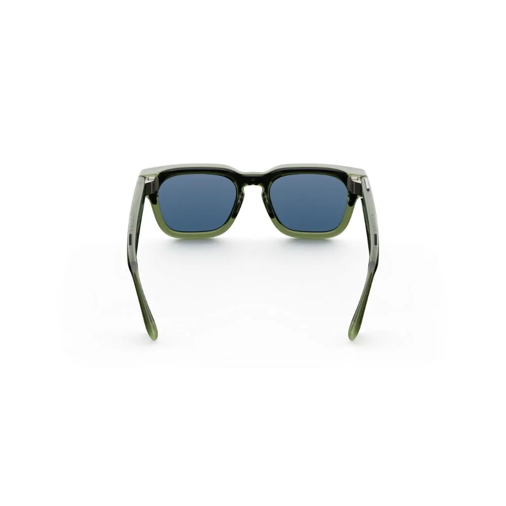 meta fury smart ai glasses | bold square frame, 12mp camera & live translate f: mahogany l: green