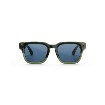 meta fury smart ai glasses | bold square frame, 12mp camera & live translate f: mahogany l: green