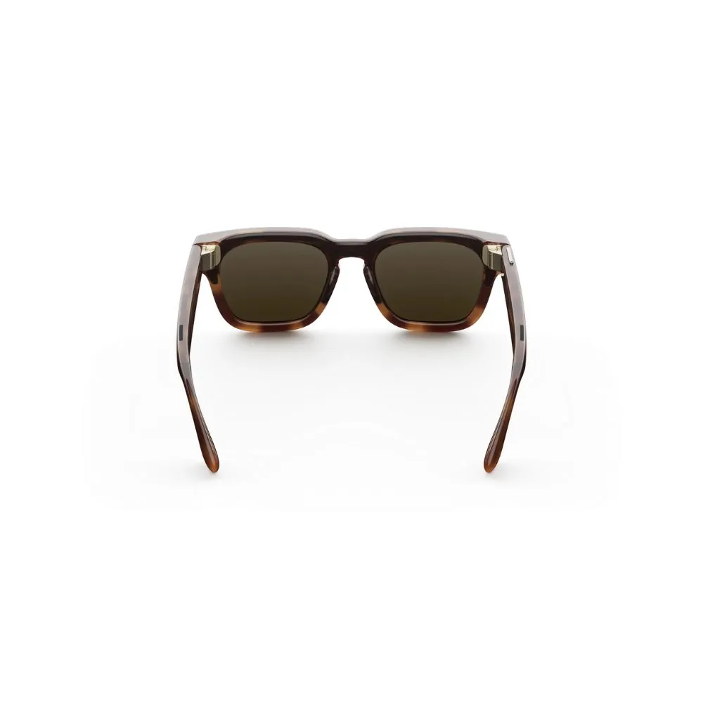 meta fury smart ai glasses | bold square frame, 12mp camera & live translate f: classic black l: brown gradient