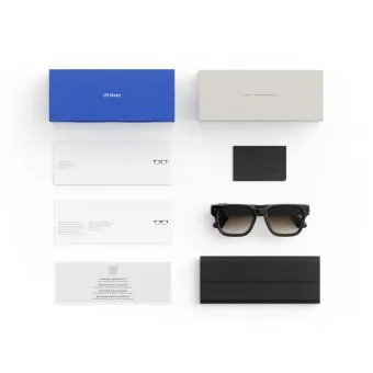 meta fury smart ai glasses | bold square frame, 12mp camera & live translate