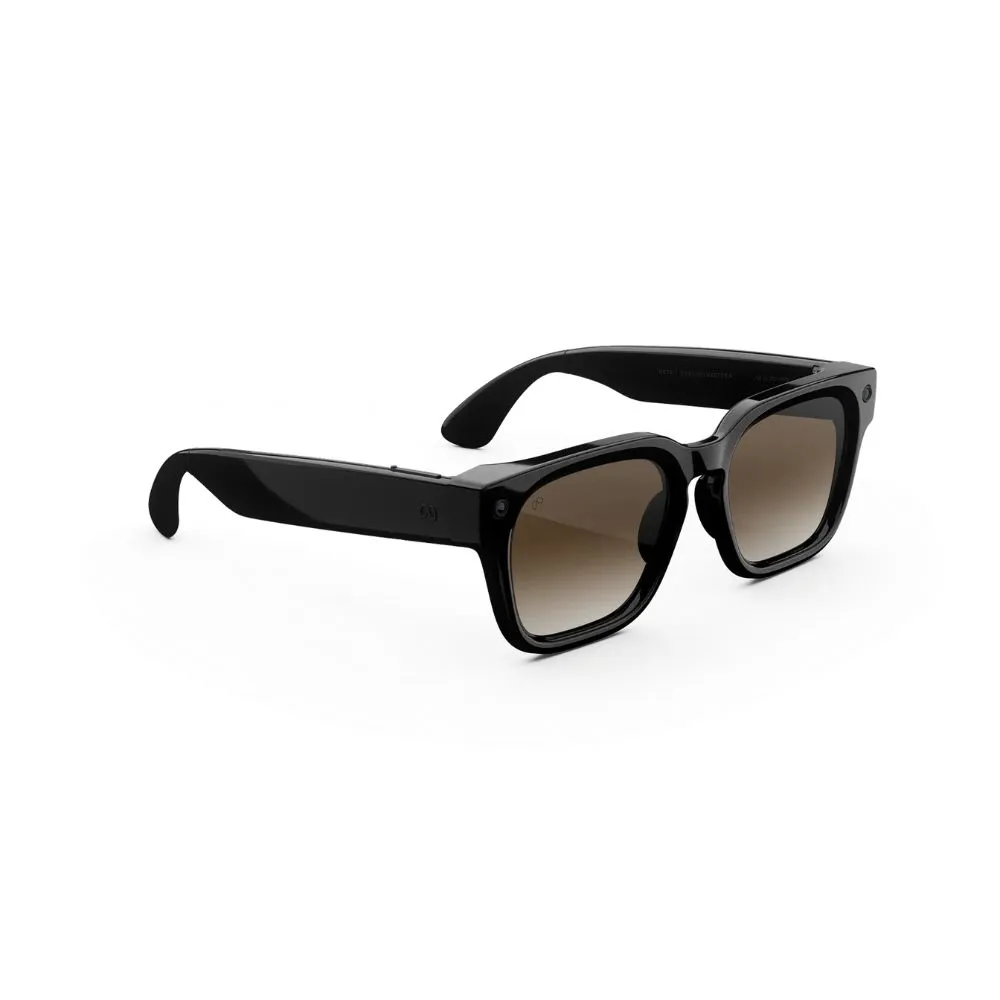 meta fury smart ai glasses | bold square frame, 12mp camera & live translate