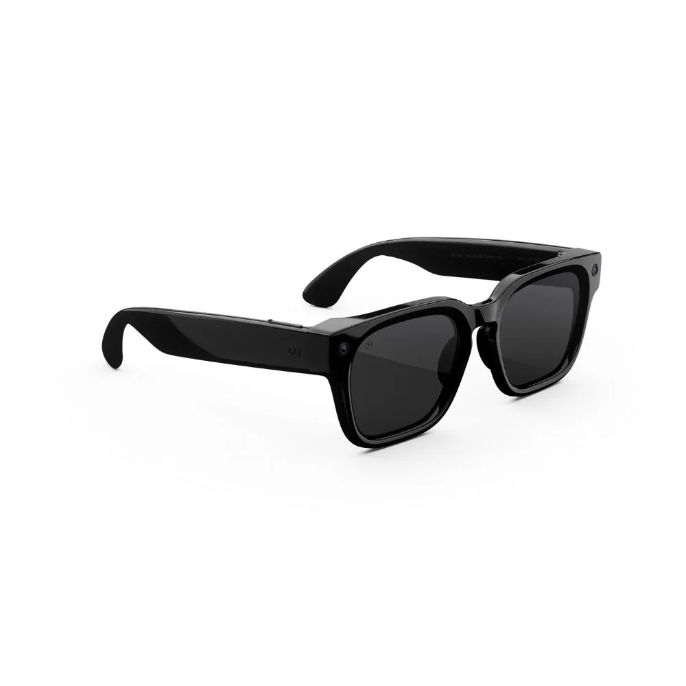 meta fury smart ai glasses | bold square frame, 12mp camera & live translate f: sandstone l: dark amber