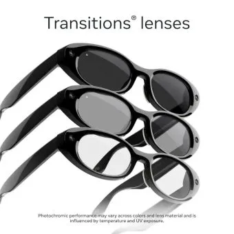 Meta - Starfire Kylie Edition-Smart AI glasses for Women, Men-Meta AI, 12MP Camera, Live Translate-Transitions Grey Lenses - Classic Black