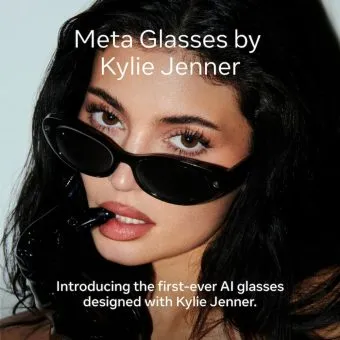 Meta - Starfire Kylie Edition-Smart AI glasses for Women, Men-Meta AI, 12MP Camera, Live Translate-Transitions Grey Lenses - Classic Black