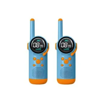 porodo kids dual lcd walkie talkies with flashlight & keypad child lock