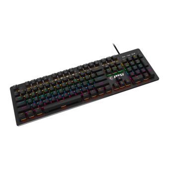 msi forge gk300 wired gaming keyboard, ergonomic floating keycap, red switches
