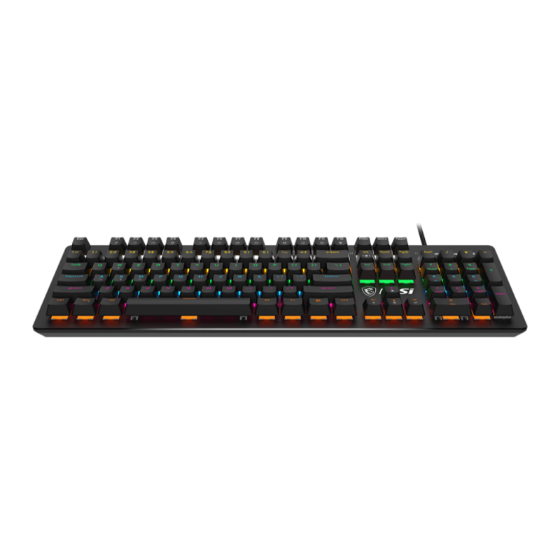 msi forge gk300 wired gaming keyboard, ergonomic floating keycap, red switches
