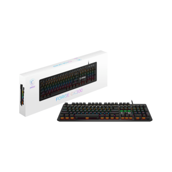 msi forge gk300 wired gaming keyboard, ergonomic floating keycap, red switches