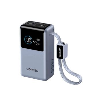 ugreen pb727 55w 10000mah power bank with built in usb c cable & smart display