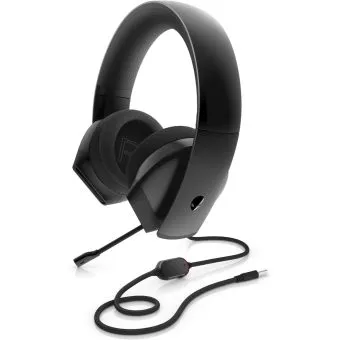 alienware stereo wired gaming headset aw310h, hi res drivers, sports fabric memory foam