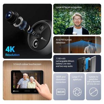ezviz ep4 wire free peephole door viewer