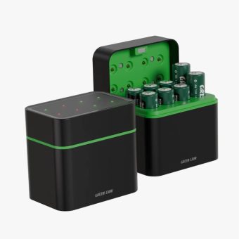 green lion rechargeable 8*aaa battery dock, usb c charging station