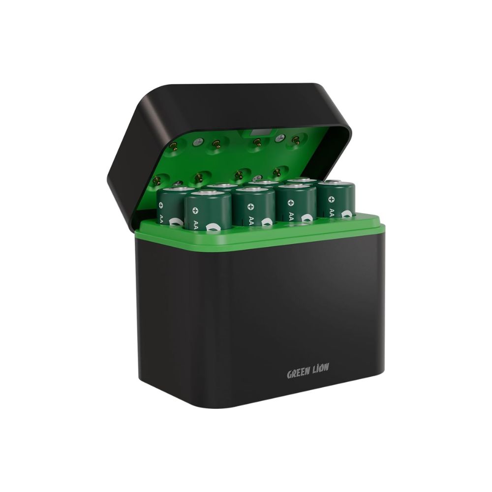green lion rechargeable 8*aaa battery dock, usb c charging station