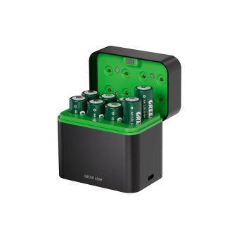 green lion rechargeable 8*aaa battery dock, usb c charging station