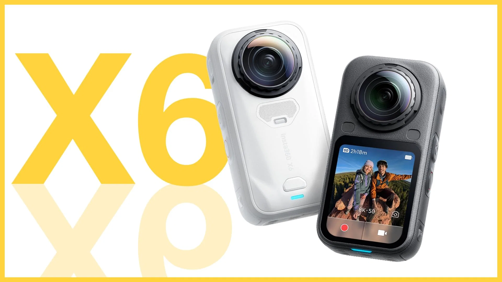 Insta360 X6 360 8K Action Camera in Black and White