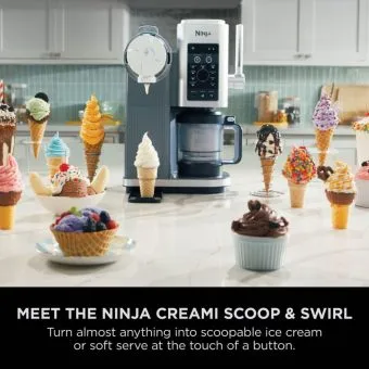 ninja creami scoop & swirl | 13 in 1 soft serve & ice cream maker