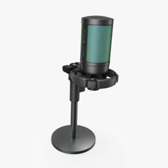porodo gaming professional rgb condenser microphone with extension stand