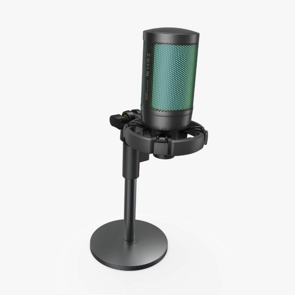 porodo gaming professional rgb condenser microphone with extension stand