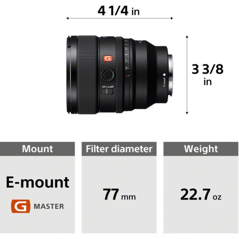 sony fe 85mm f/1.4 gm ii lens