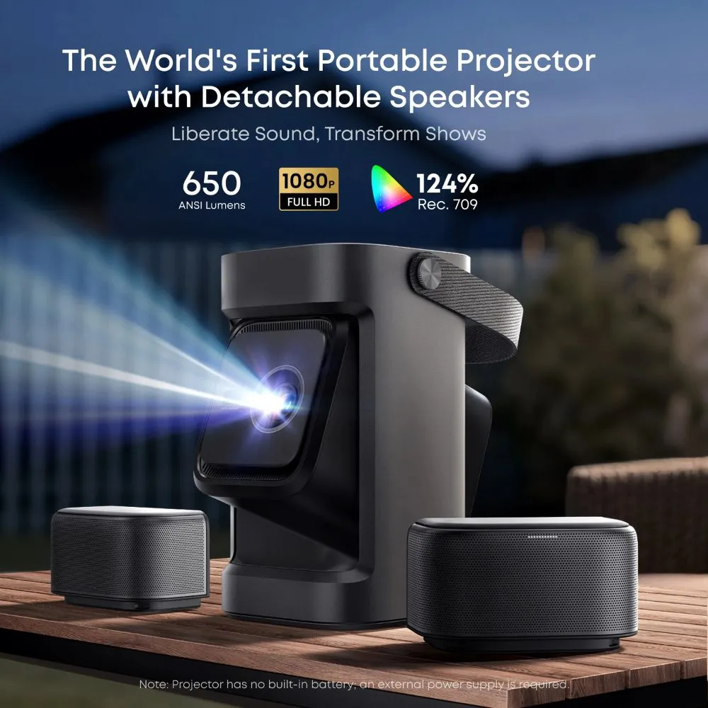 soundcore nebula p1 | world's first portable projector with detachable wireless speakers