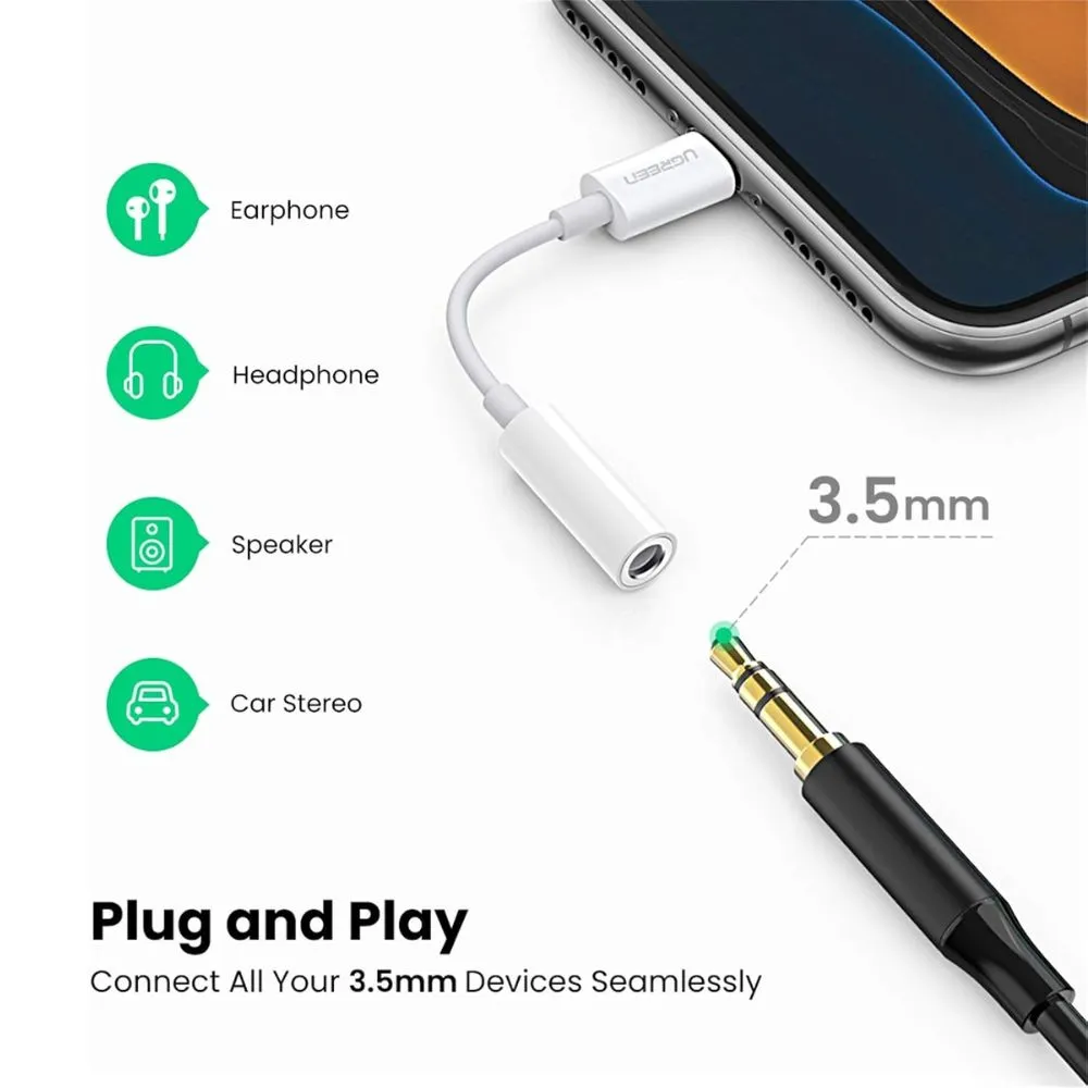 ugreen lightning to 3.5mm headphone jack adapter