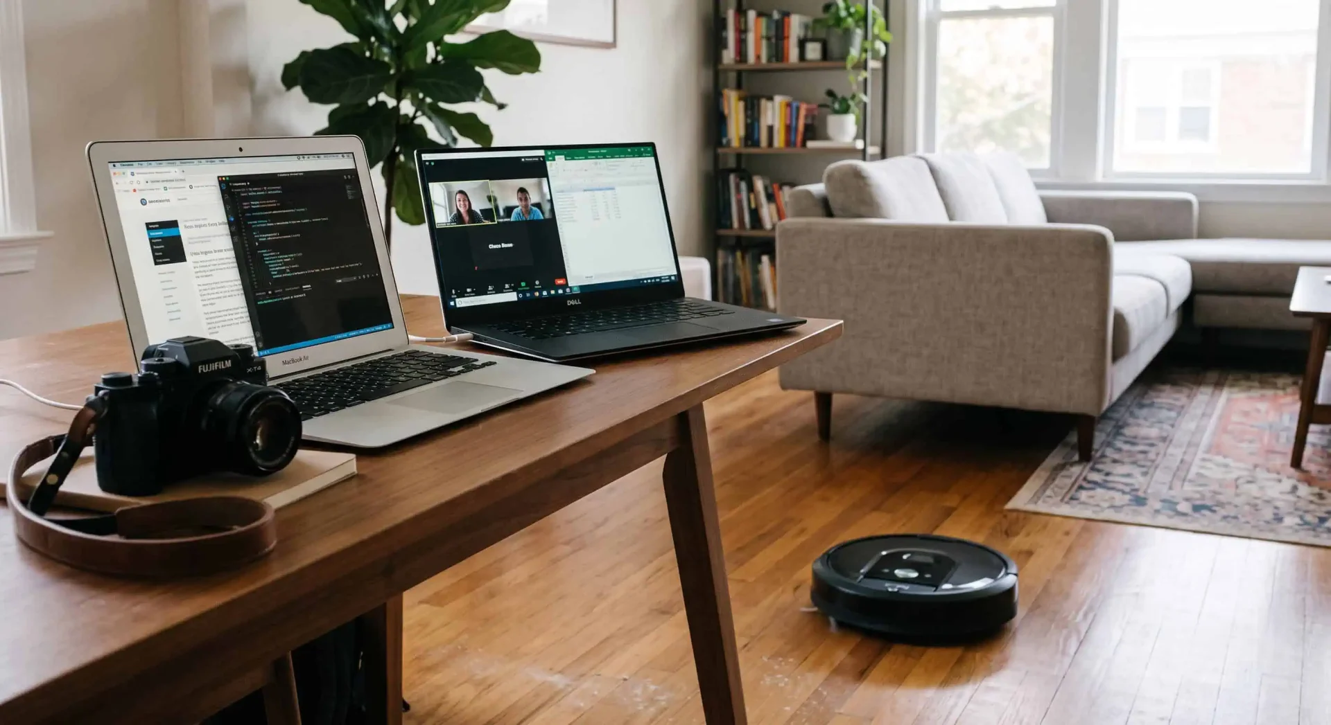 laptops and camera and robots vacuum