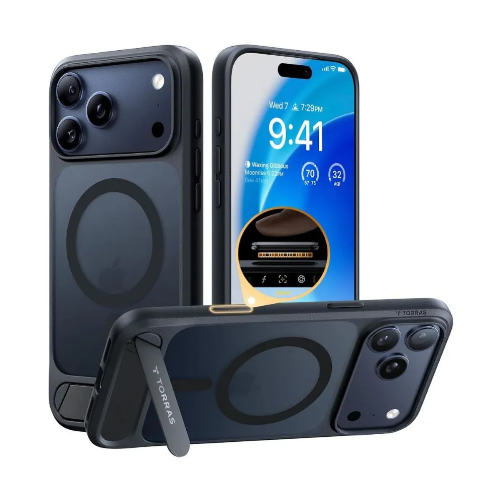 torras ostand l1 guardian case for iphone 17 pro & max purple, 17 pro